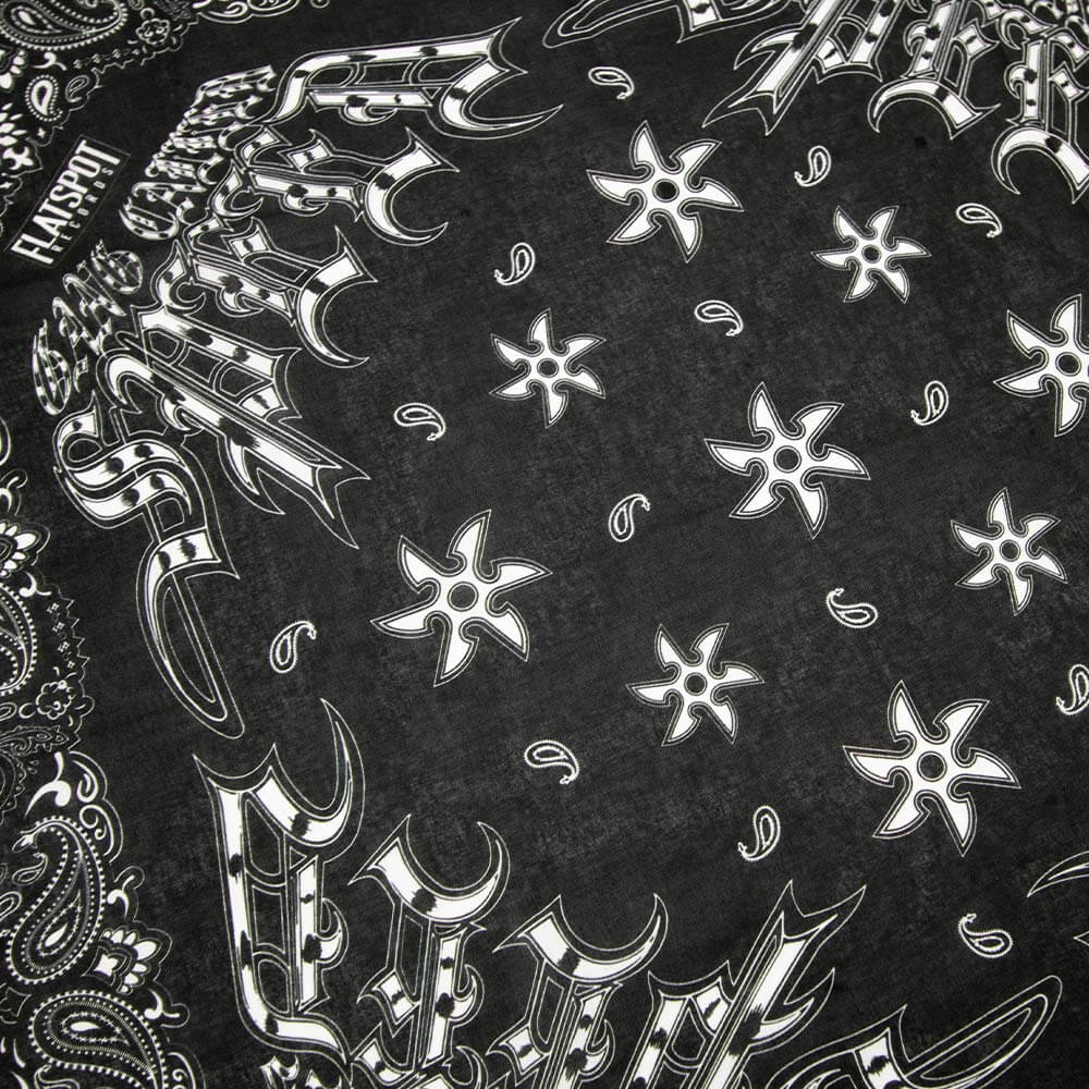 Speed Bandana - White on Black