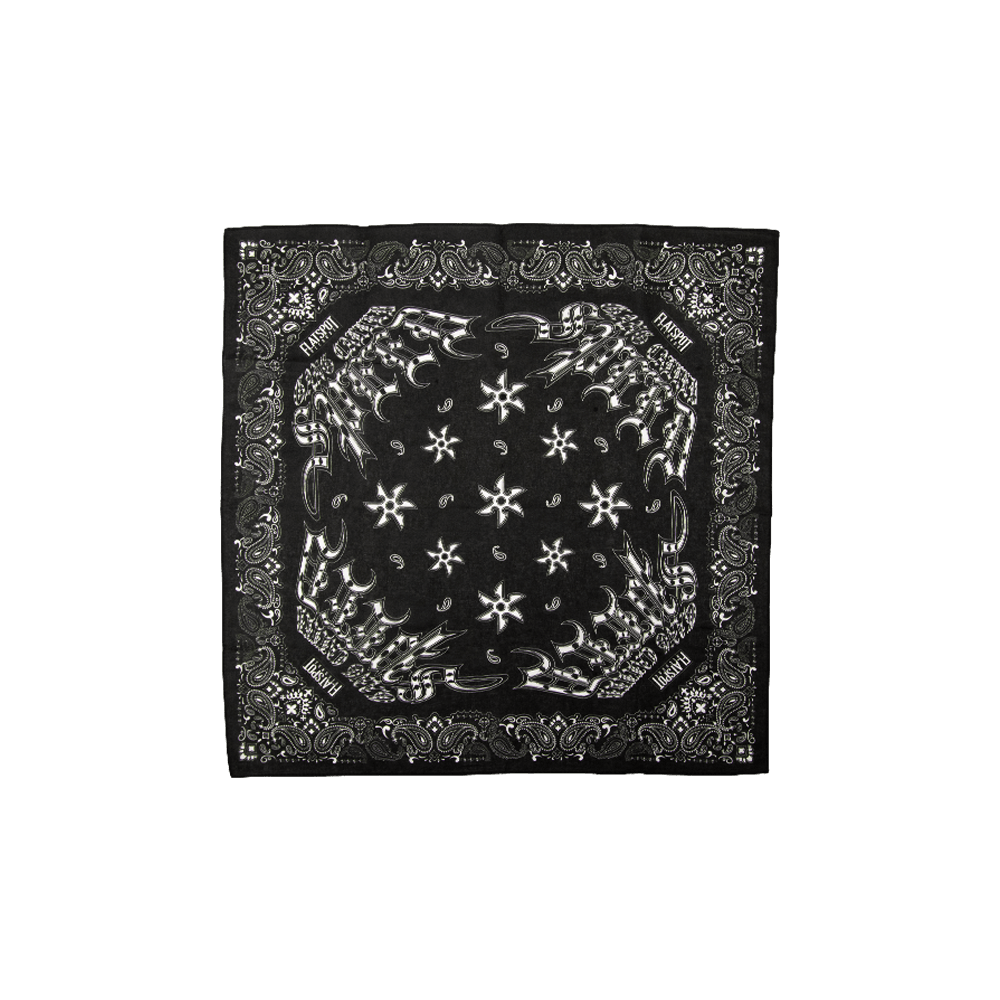 Speed Bandana - White on Black