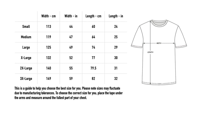 Size chart for Custom Kirin Football Jersey - Grey